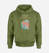Thumbnail for Exeter International Airport (EXT) design on green army hoodie single-side print