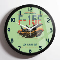 Thumbnail for F-15E Strike Eagle design on light green framed wall clock
