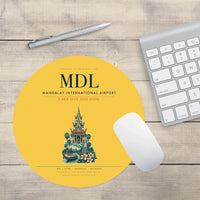 Thumbnail for Mandalay International Airport (MDL) design on yellow round mouse pad