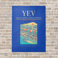 Thumbnail for Inuvik (Mike Zubko) Airport YEV vertical canvas print - no frame - blue background