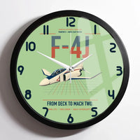 Thumbnail for F-4J Phantom II design on light green framed wall clock