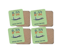 Thumbnail for B-32 Dominator design on light green 4 pieces set coaster
