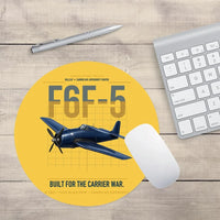 Thumbnail for F6F-5 Hellcat design on yellow round mouse pad