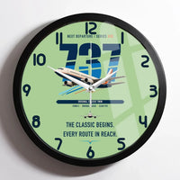 Thumbnail for Boeing 737-300 Classic design on light green framed wall clock