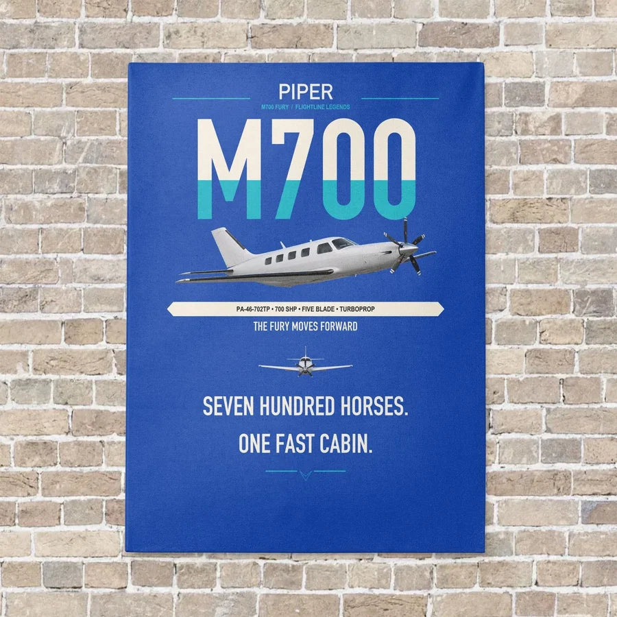 Piper M700 Fury vertical canvas print - no frame - blue background