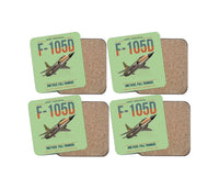 Thumbnail for F-105D Thunderchief design on light green 4 pieces set coaster