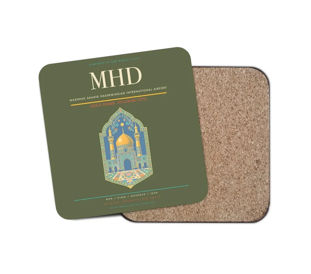 Mashhad Shahid Hasheminejad International Airport MHD Coaster 1-Piece - Green Army