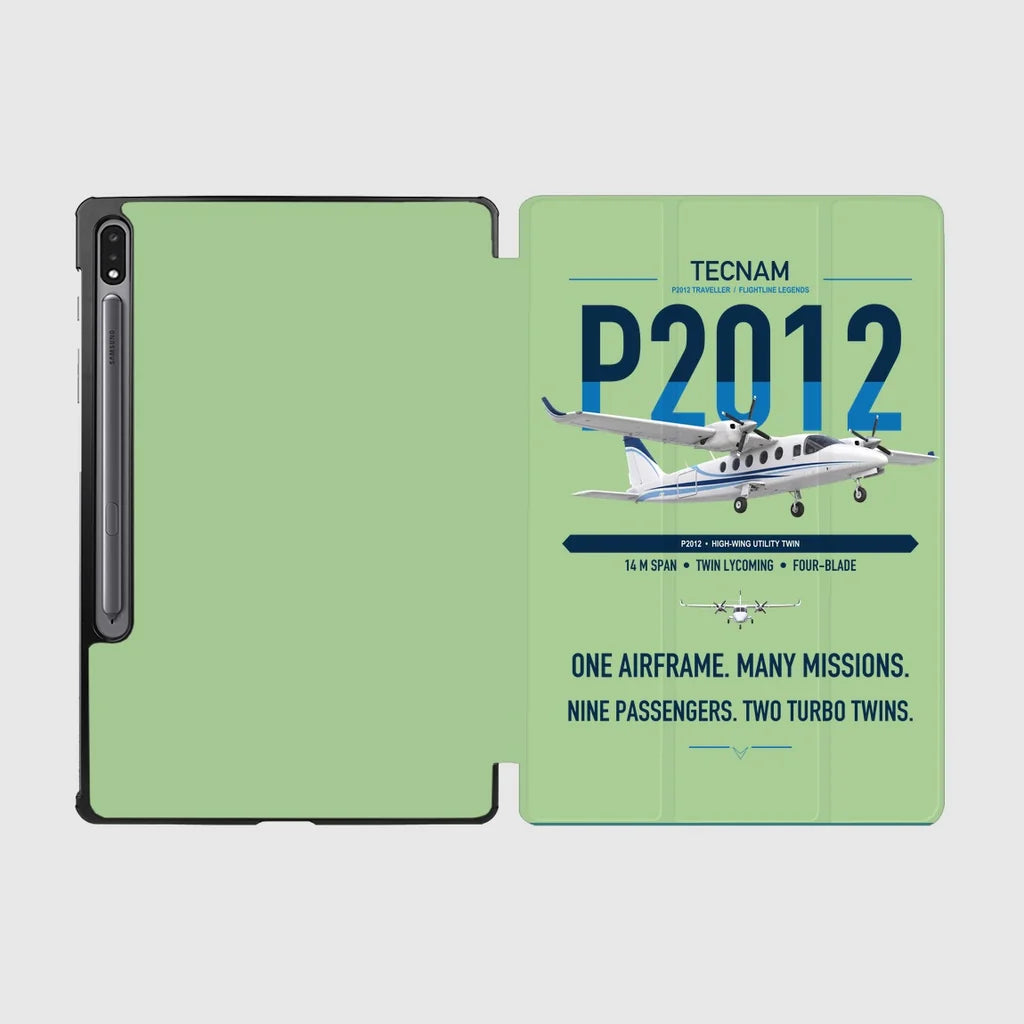 Tecnam P2012 Traveller design on light green samsung tablet tablet case