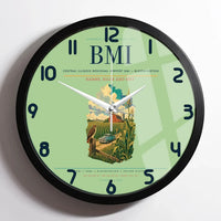 Thumbnail for Central Illinois Regional Airport (BMI) design on light green framed wall clock