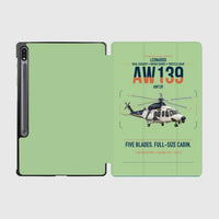 Thumbnail for Leonardo AW139 design on light green samsung tablet tablet case