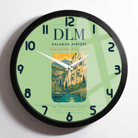 Thumbnail for Dalaman Airport (DLM) design on light green framed wall clock