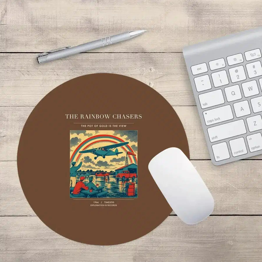 VINTAGE G4432 - The Rainbow Chasers - Designed Mouse Pads design on brown round