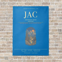 Thumbnail for Jackson Hole Airport JAC - Canvas Framed - Turquoise
