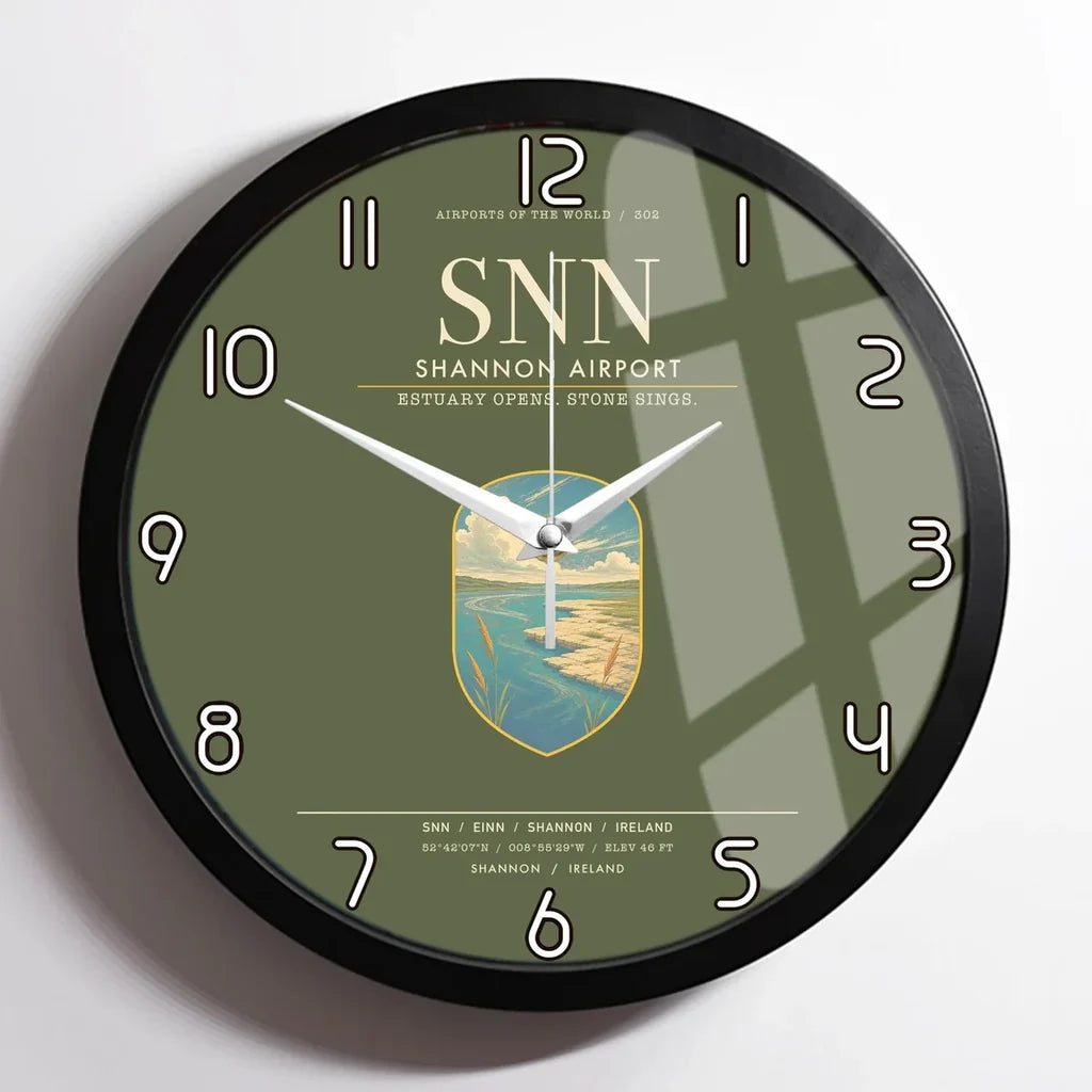 Shannon Airport SNN Wall-Clock Framed - Green Army