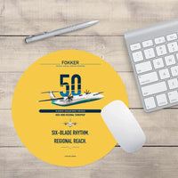 Thumbnail for Fokker 50 design on yellow round mouse pad