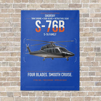 Thumbnail for Sikorsky S-76B vertical canvas print - no frame - blue background