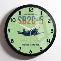 Thumbnail for SB2C-5 Helldiver design on light green framed wall clock