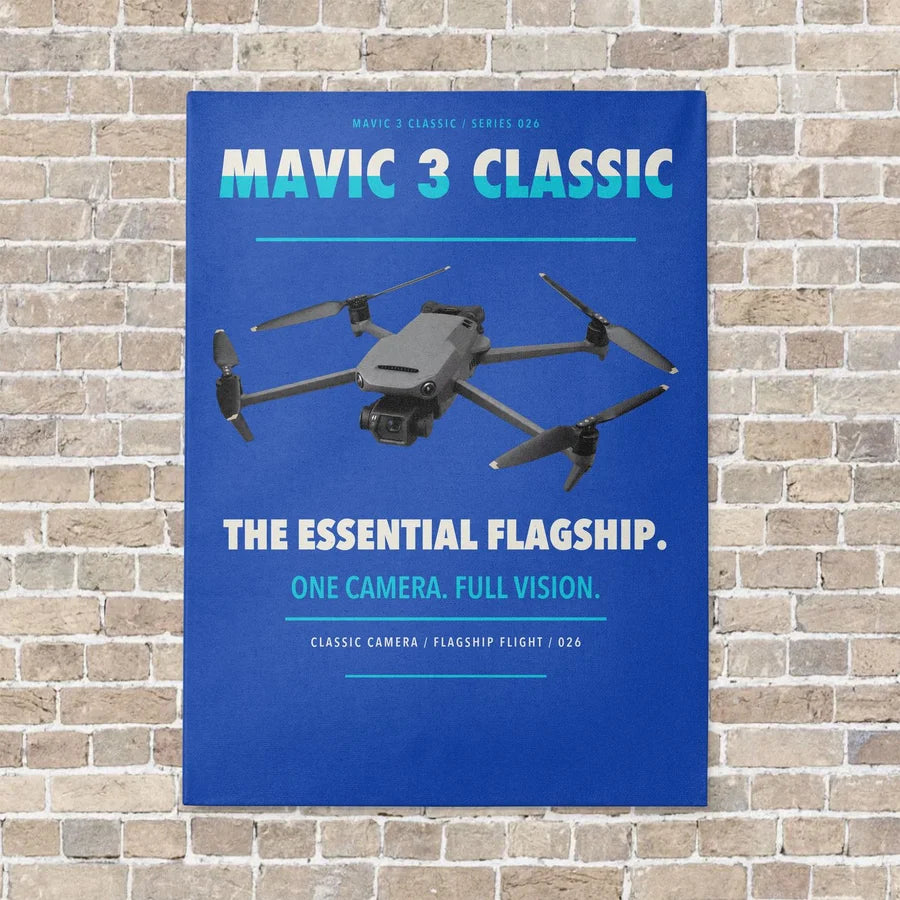 DJI Mavic 3 Classic vertical canvas print - no frame - blue background