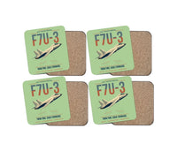 Thumbnail for F7U-3 Cutlass design on light green 4 pieces set coaster