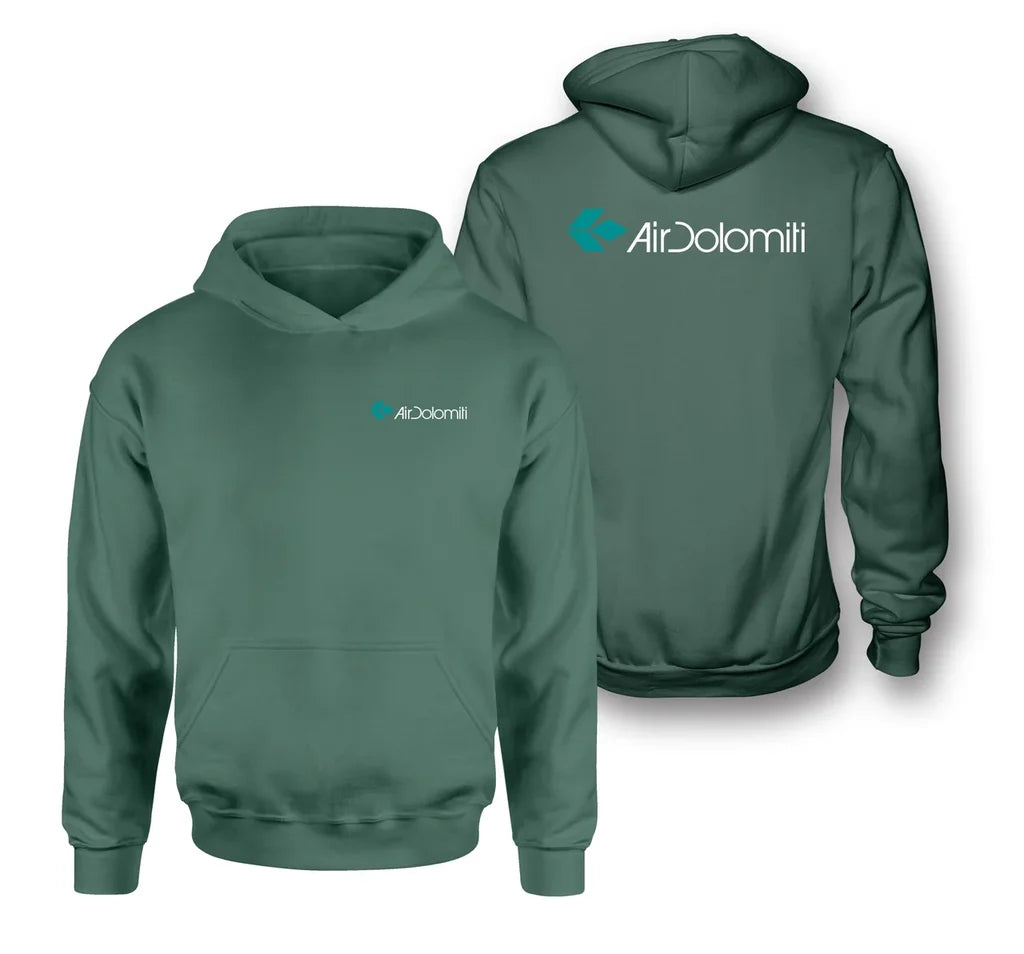 Air Dolomiti Airlines logo on green double side hoodie