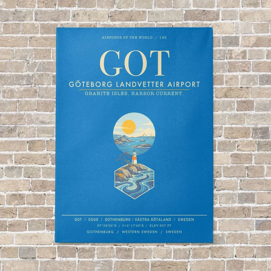 Goteborg Landvetter Airport GOT - Canvas Framed - Turquoise