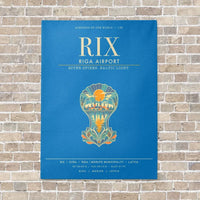 Thumbnail for Riga Airport RIX - Canvas Framed - Turquoise