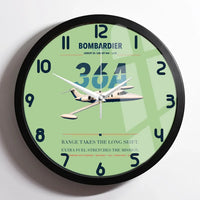Thumbnail for Bombardier Learjet 36A design on light green framed wall clock