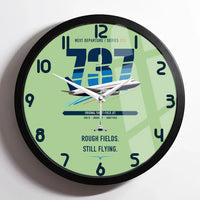 Thumbnail for Boeing 737-200 design on light green framed wall clock