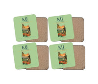Thumbnail for Niigata Airport (KIJ) design on light green 4 pieces set coaster