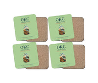 Thumbnail for OKC Will Rogers International Airport (OKC) design on light green 4 pieces set coaster