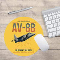 Thumbnail for AV-8B Harrier II design on yellow round mouse pad