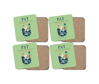 Thumbnail for Jay Prakash Narayan International Airport (PAT) design on light green 4 pieces set coaster