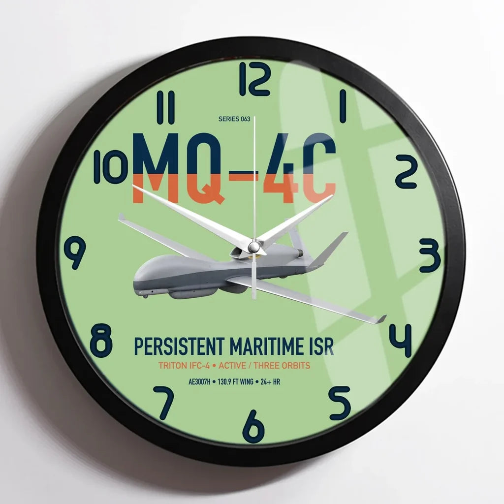 MQ-4C Triton IFC-4 design on light green framed wall clock