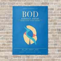 Thumbnail for Bordeaux Airport BOD - Canvas Framed - Turquoise
