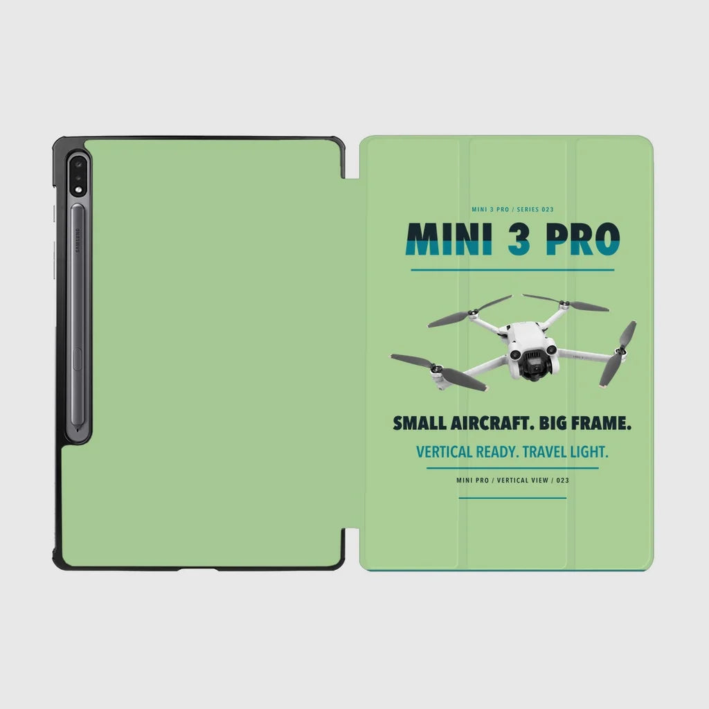 DJI Mini 3 Pro design on light green samsung tablet tablet case