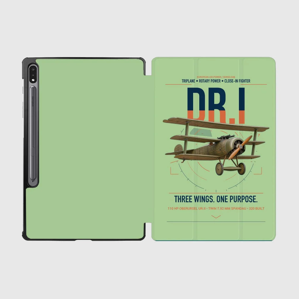 Fokker Dr.I design on light green samsung tablet tablet case