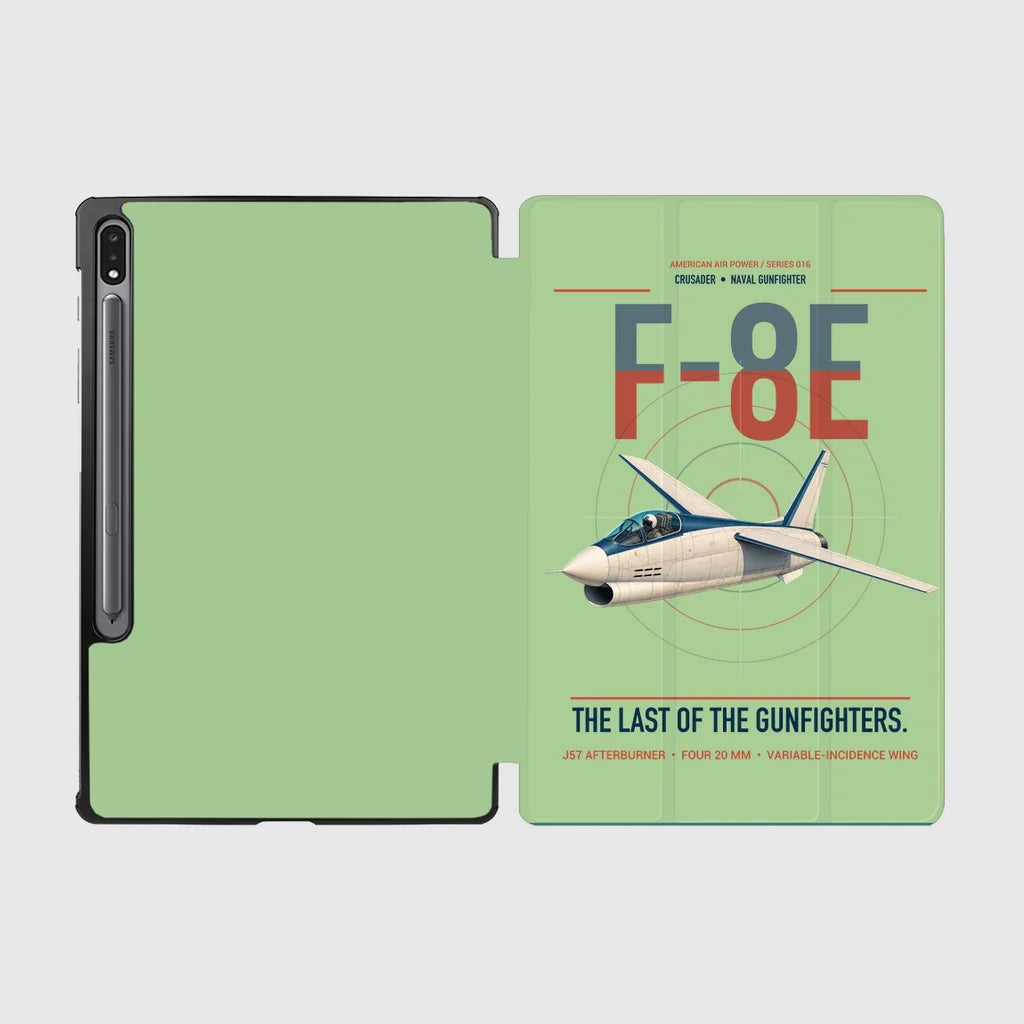 F-8E Crusader design on light green samsung tablet tablet case