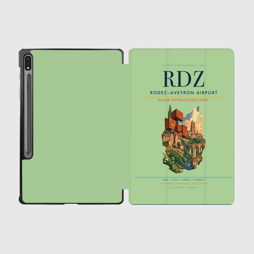 Rodez–Aveyron Airport (RDZ) design on light green samsung tablet tablet case