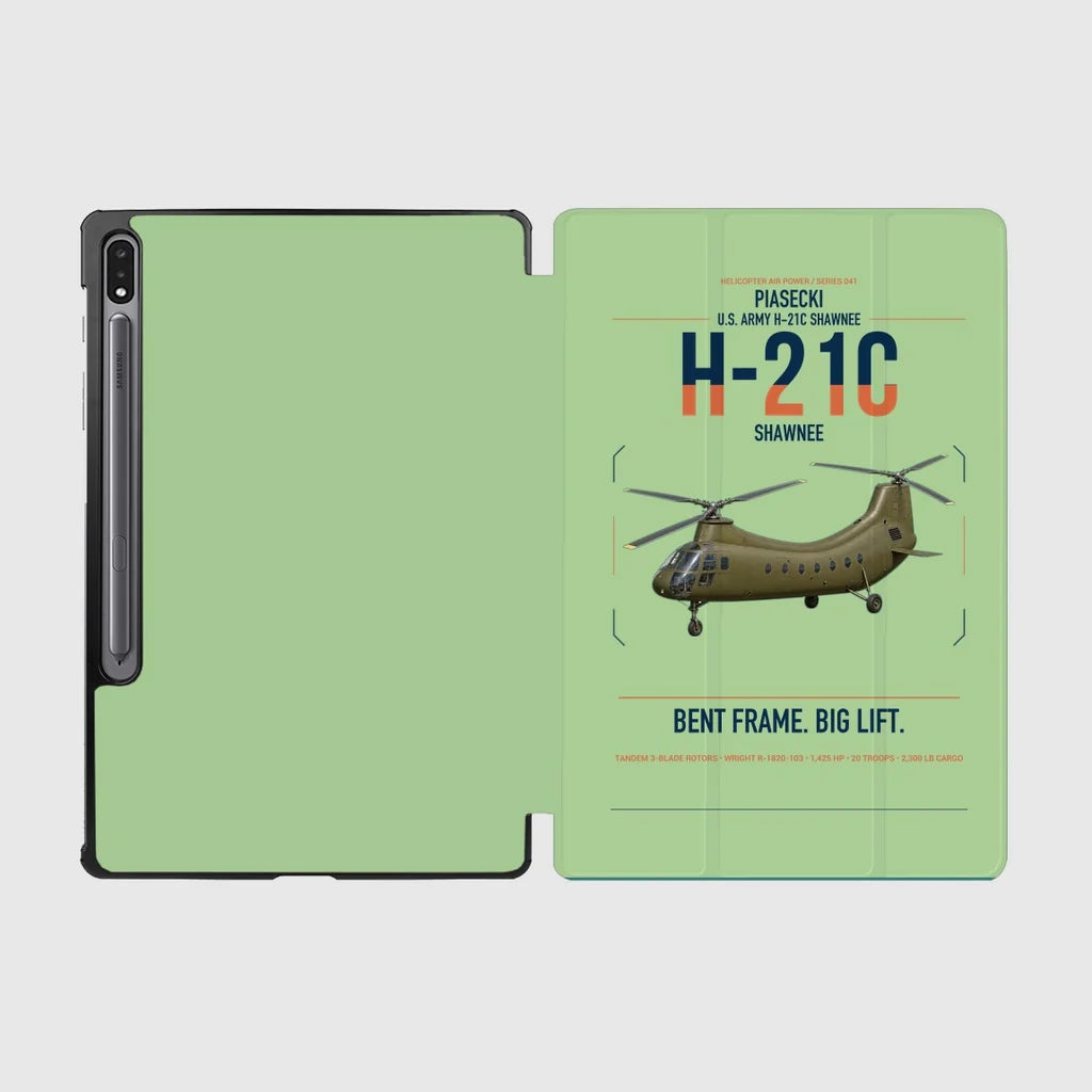 Piasecki H-21C Shawnee design on light green samsung tablet tablet case