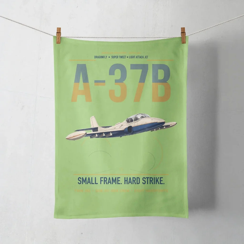 A-37B Dragonfly design on light green towel