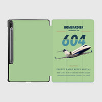 Thumbnail for Bombardier Challenger 604 design on light green samsung tablet tablet case