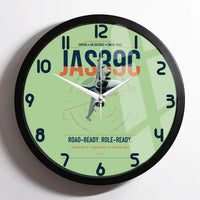 Thumbnail for Saab JAS 39C Gripen design on light green framed wall clock