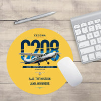 Thumbnail for Cessna 208 Caravan design on yellow round mouse pad