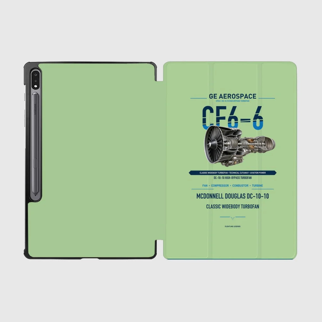 CF6-6 design on light green samsung tablet tablet case