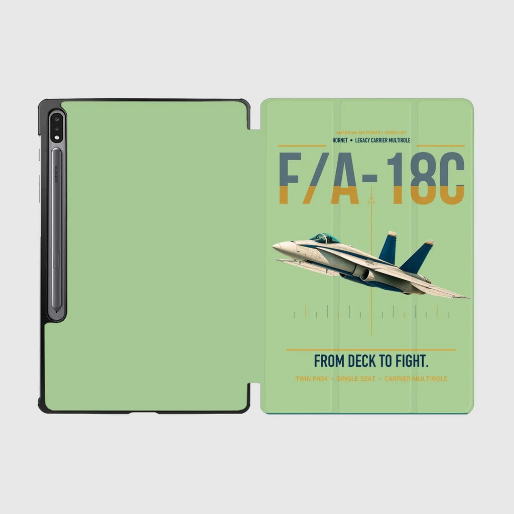 F-A-18C Hornet design on light green samsung tablet tablet case