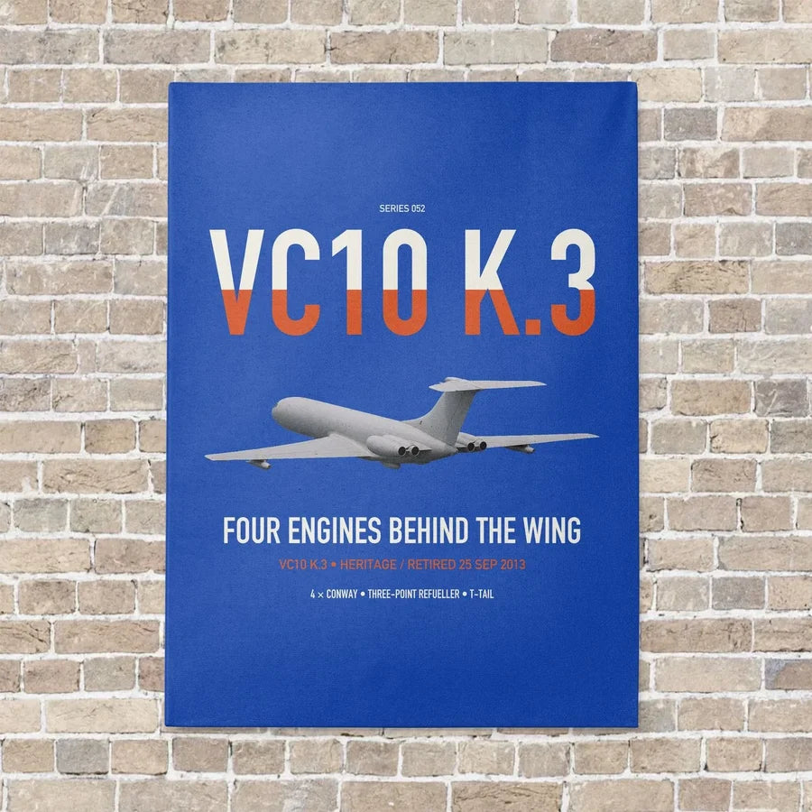 Vickers VC10 K.3 vertical canvas print - no frame - blue background