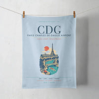 Thumbnail for Paris Charles de Gaulle Airport (CDG) design on light blue towel