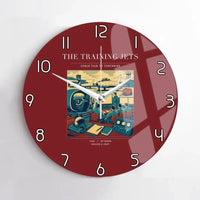 Thumbnail for VINTAGE G4126 - The Training Jets - Designed Wall Clocks design on darkred no-frame
