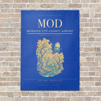 Thumbnail for Modesto City-County Airport MOD vertical canvas print - no frame - blue background