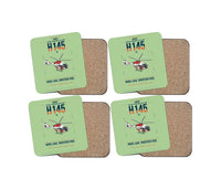Thumbnail for Airbus H145 D3 design on light green 4 pieces set coaster